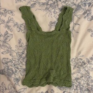 Free People Green Love Letter Cami